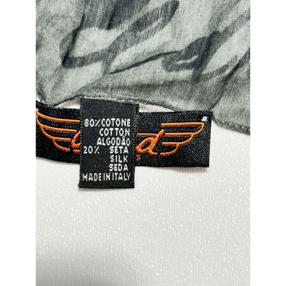 DMD Vintage Cotton Silk Blend Skull Roses Print Bandana Scarf Gray Size 46 x 52 - Picture 8 of 11